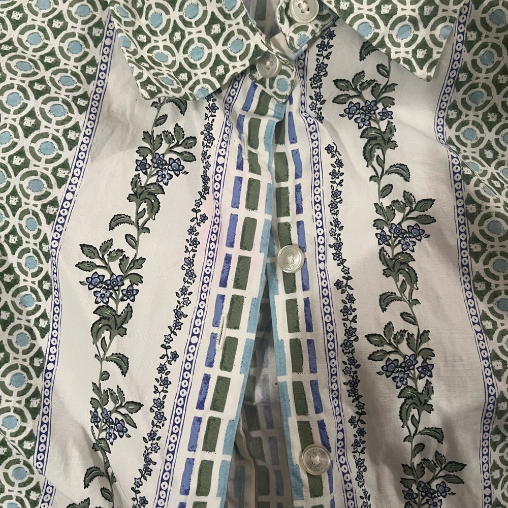 Tory Burch Botanical Button Down size 10 - Picture 9 of 9
